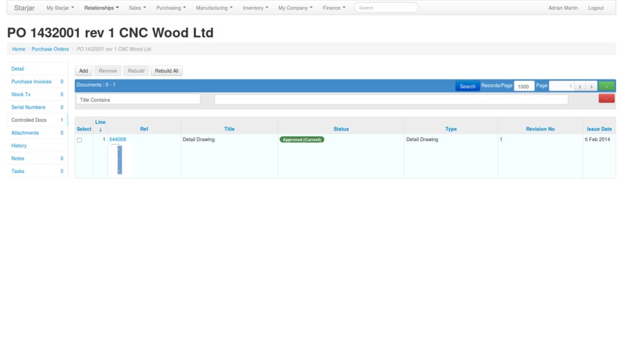 Purchase Order Controlled Documents